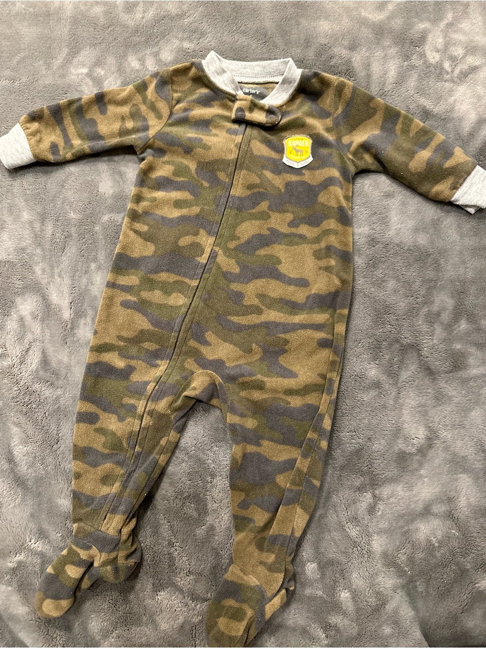 Carter's Green and Brown Camo Footed One-Piece